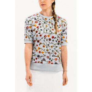 FORAY Golf Sweatshirt Womens Small Gray Connect Floral‎ Botanical Crewneck USA